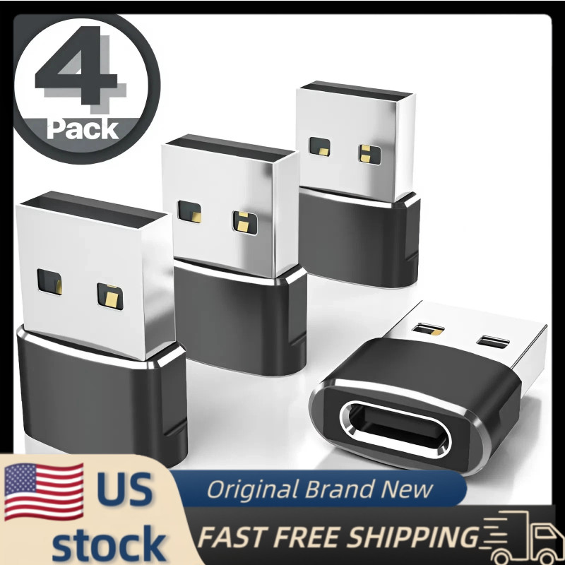 4 Pack USB C Female to USB Male Adapter OTG Converter Connector