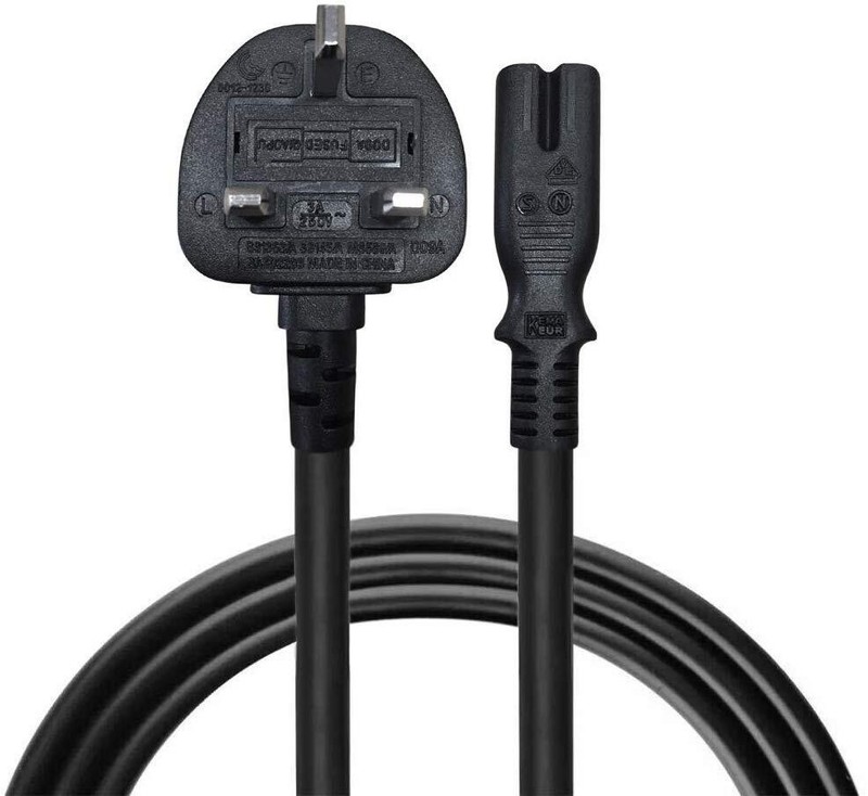 Figure of 8 Mains Lead / Power UK lead Plug Cord IEC C7 Fig Laptop