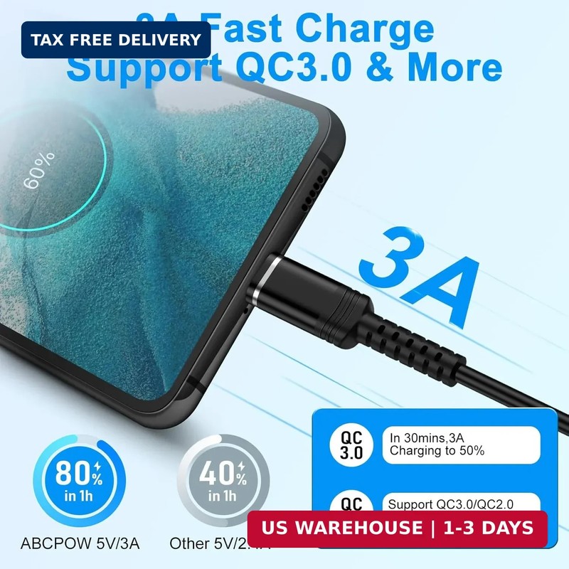 Fast Charger Cable Coiled USB C for Car 3FT Android Auto Type A to C gallery