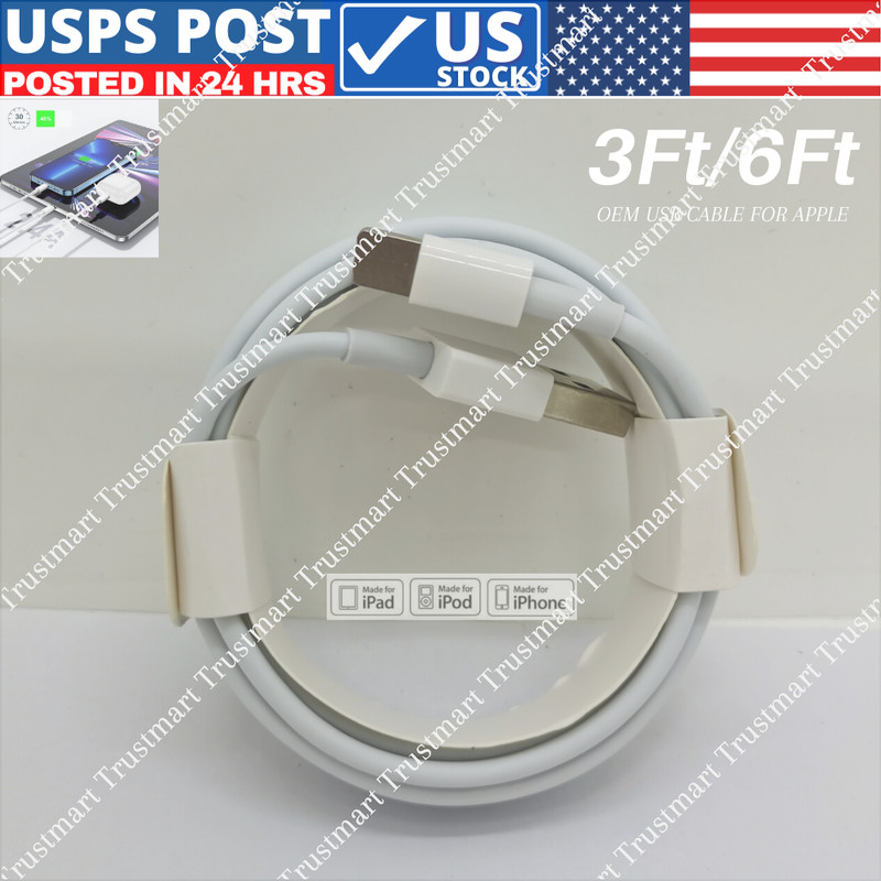 For Apple iPhone 14 13 12 11 XR 8 7 Fast Charger Cable 6Ft 3Ft USB Charging Wire