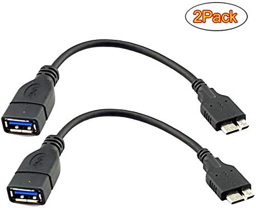 2 PCS USB 3.0 MicroB Male To USB A Female Host OTG Cable Adapter 6.5 Inch gallery
