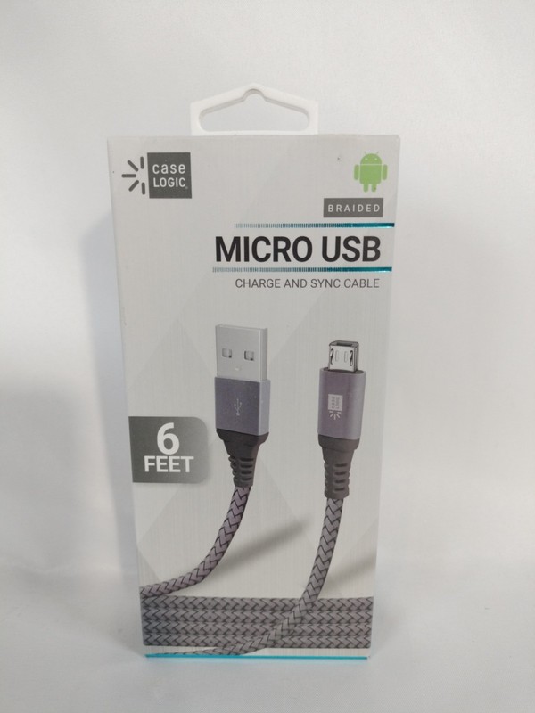 Case Logic Braided Micro USB Charge/Sync Cable 6FT Grey