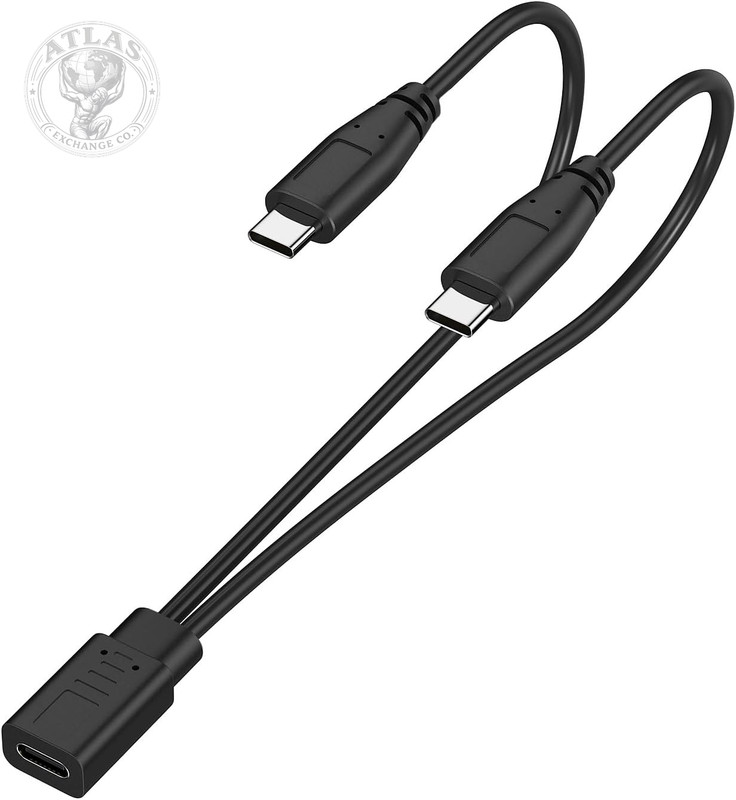 Weishan 2-In-1 USB C Splitter Charge Cable, USB-C Female to 2 Type-C Male 1 in 2 gallery