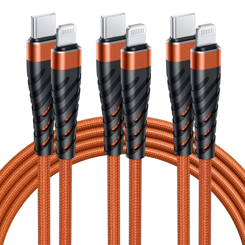 3Pk 10ft 20W USB C to L.ightning Cable Nylon Braided for iPhone 14 13 12 11/Mini