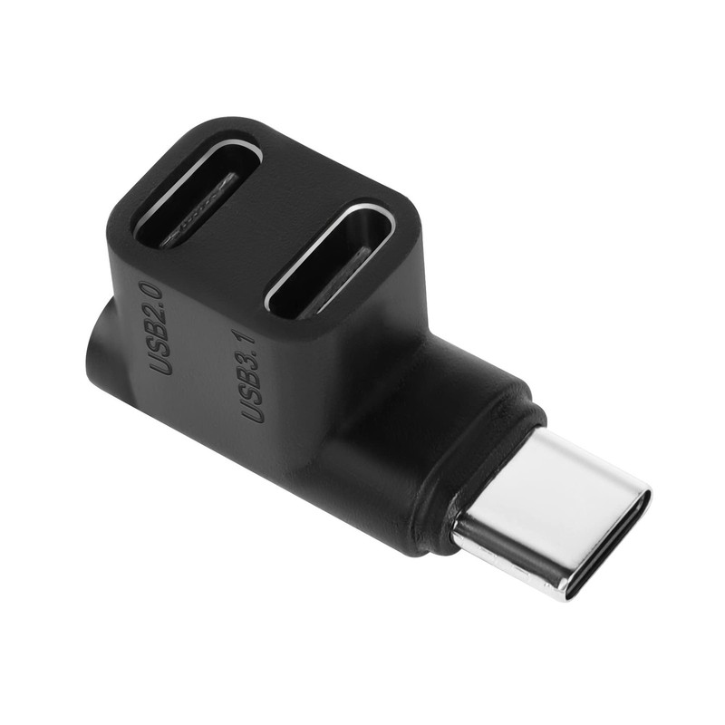 1 to 2 USB C 3.1 90 ° Angle Adapter 10Gbps USB 3.1 Type C Male to USB C3.1+US…