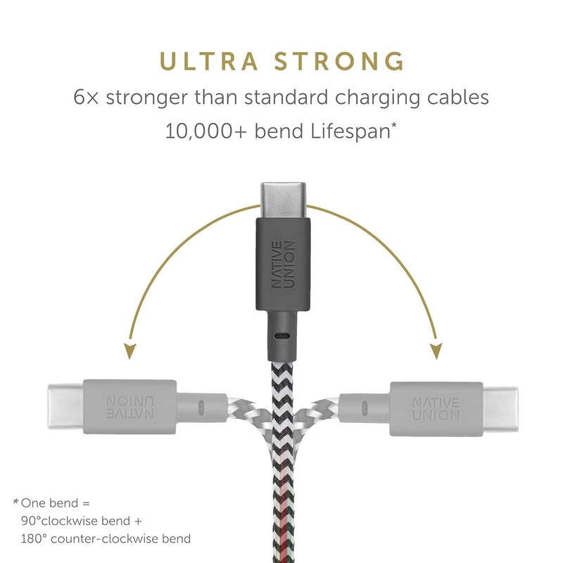 Lot of 10 Native Union Ultra Strong Belt Fast Charging Cable 4ft USB-A to USB-C gallery