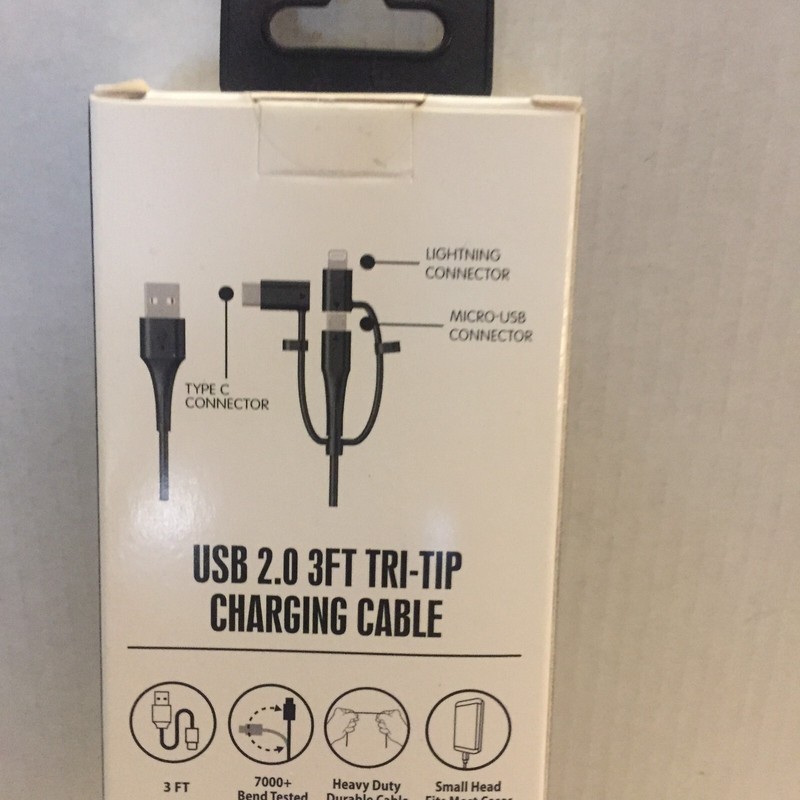 NEW USB 2.0 Universal Tri-Tip Charging 3 Foot Cable gallery