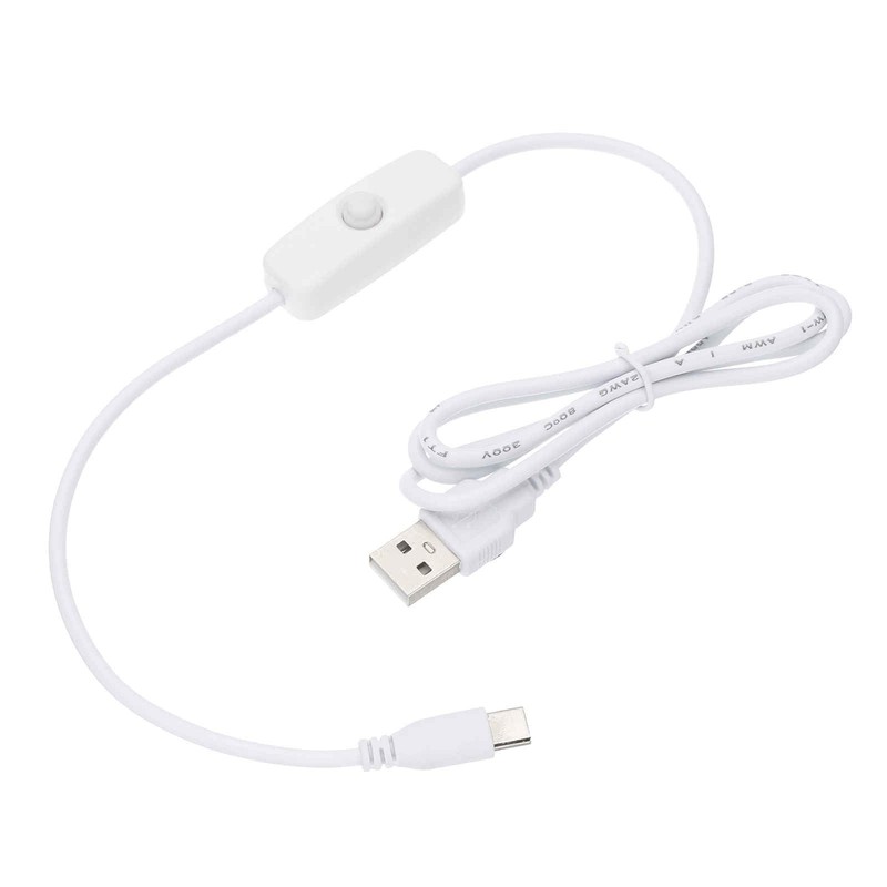 USB Cable with ON/Off Switch, USB Male to Type-C Male Extension Cord 1M White…