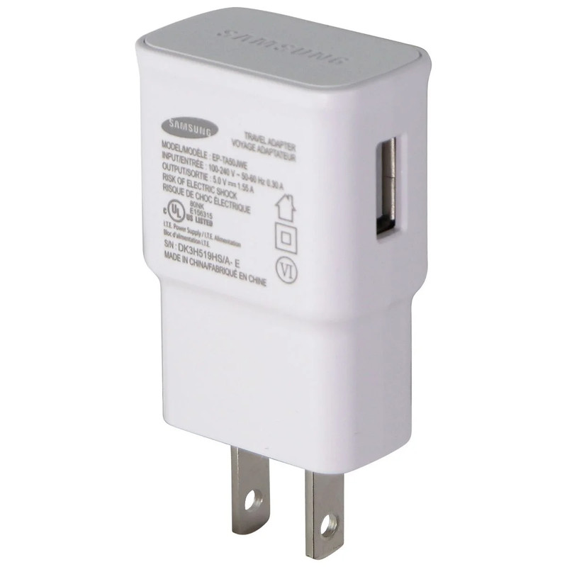 OEM Samsung TA50 8W 1.55A Single USB Wall Charger – White – Genuine