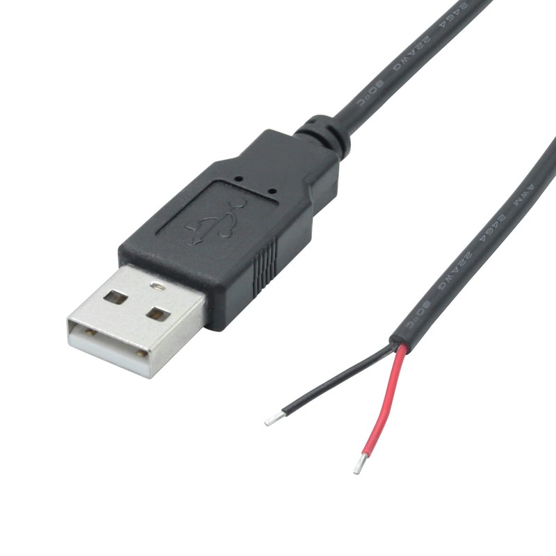 6FT USB A Male Plug 2 Pin Bare Wire, USB 2.0 A Male Pigtail Open End Power Ca... gallery