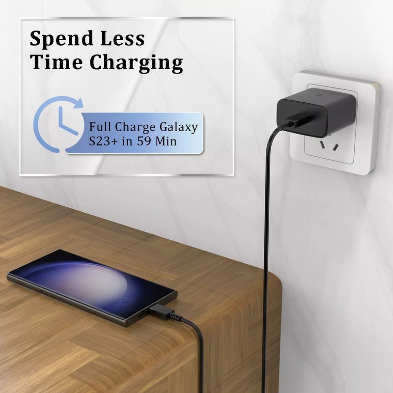 For Samsung Galaxy S21 S22 S23 Ultra Speed 45W Super Fast Charger & 6ft Cable gallery