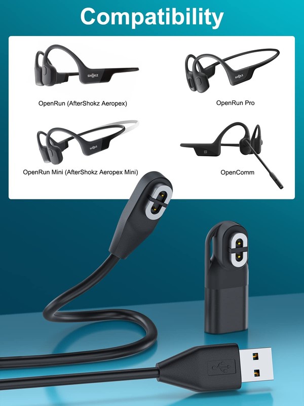 USB Adapter & Charging Cable for Aftershokz Headphones, with Shokz Aeropex, O... gallery