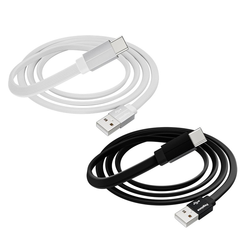 2-Pack USB to USB C Cable (White & Black, Each 4FT), USB A to USB C Fast Char…