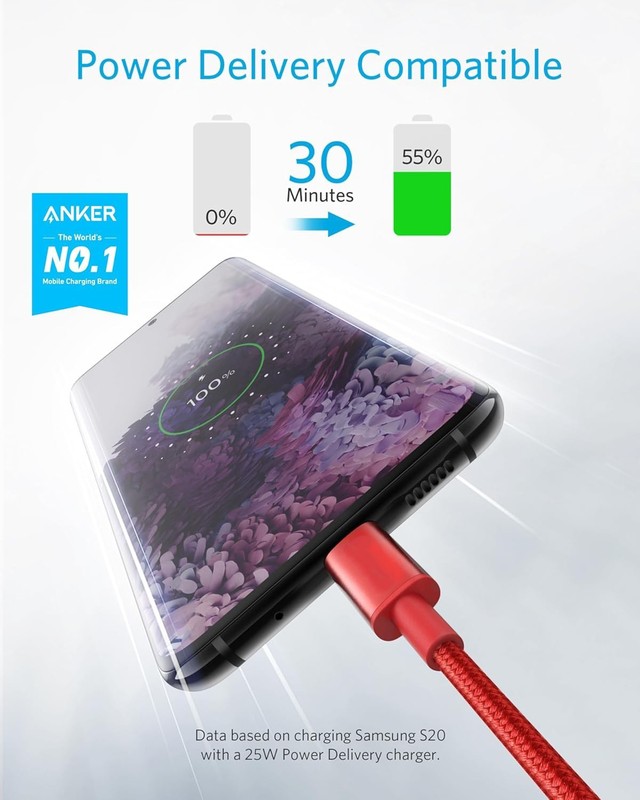 3-Pack 6ft Heavy Duty Charging Phone Cable Type-C USB For iPhone Samsung Charger gallery
