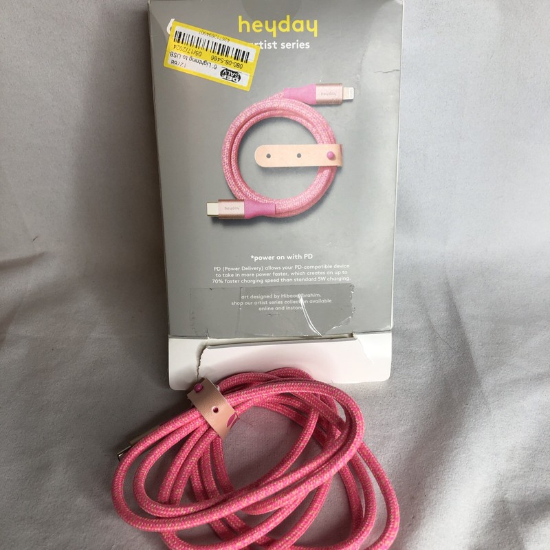Heyday Fast Charging Pink Braided Cable - USB-C gallery