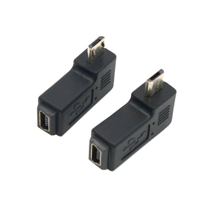 90 Degree Left&right Angle Mini USB female to Micro USB Plug Adapters Connector