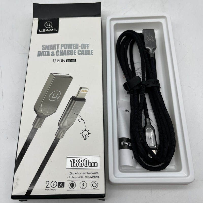 USAMS Smart Power-Off Data & Charge Cable 1800mm See Photos For Connector
