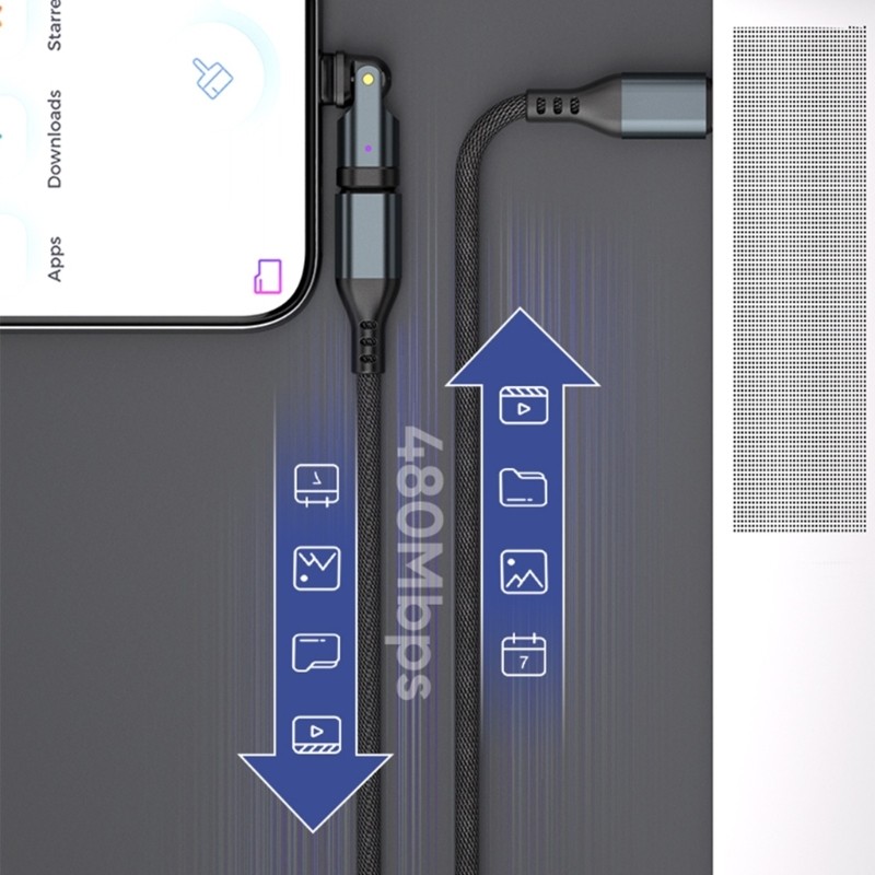 Flexible Swivels PD240W USB C Adapter Connectors Quick Charging 5A Output gallery