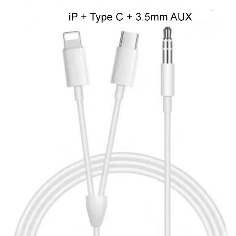 USB-C / 8 Pin iPhone To AUX Male Audio Adapter Cable for iPhone13 14 iPhone15 16