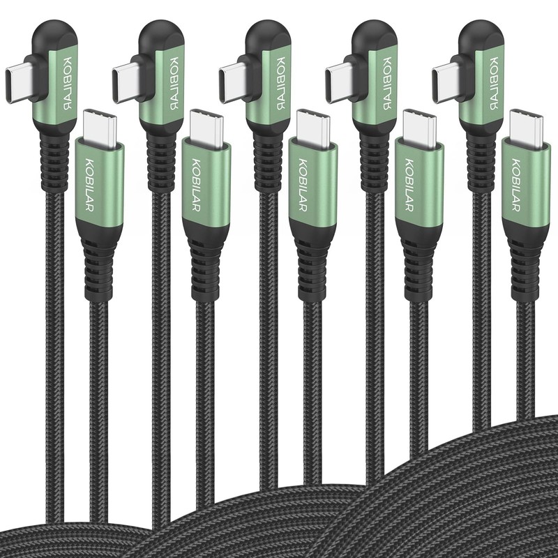 USB C to C Charging Cable – USB Cables – 90 Degree – (5pack,10ft*5) Type C to…