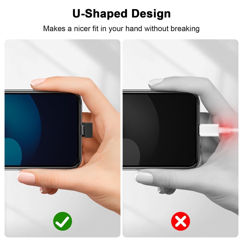 USB C 180 Degree Adapter 4Pack, USB C U Shape Adapter, 180 Degree Angled USB 3.1 gallery