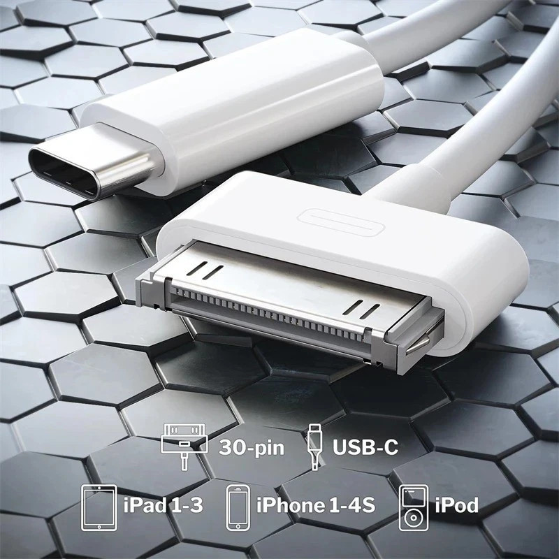 30-Pin to USB C Adapter Cable for Iphone, Ipad, Ipod – 3Ft (Next-Generation Data gallery