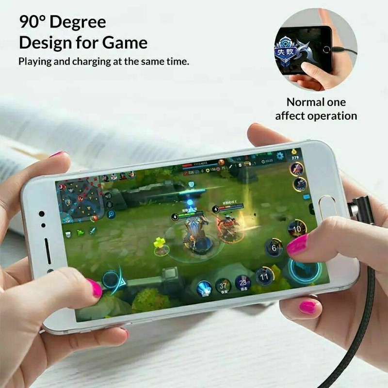 90° L-Shape Cable Charger 3in1 Absorption Magnetic Fast Charging Cable-BLACK gallery