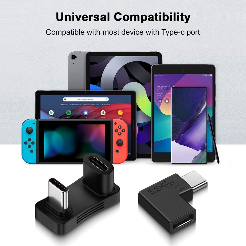 USB C 180 Degree Adapter 4Pack, USB C U Shape Adapter, 180 Degree Angled USB 3.1 gallery