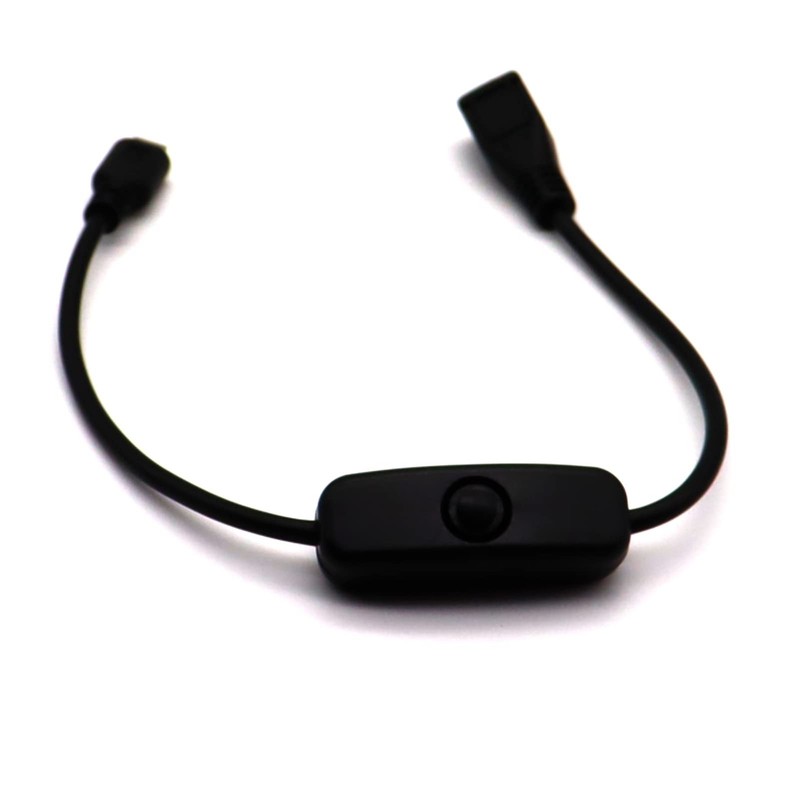 30V Micro 5P Male To Female USB Extension Cable ON/OFF Switch 0.3m/0.98FT gallery