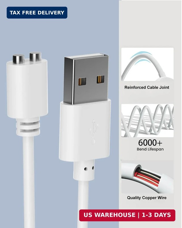 5mm Magnetic USB DC Charger Cable Replacement Charging Cord 2.6Ft(5mm/0.2in) gallery
