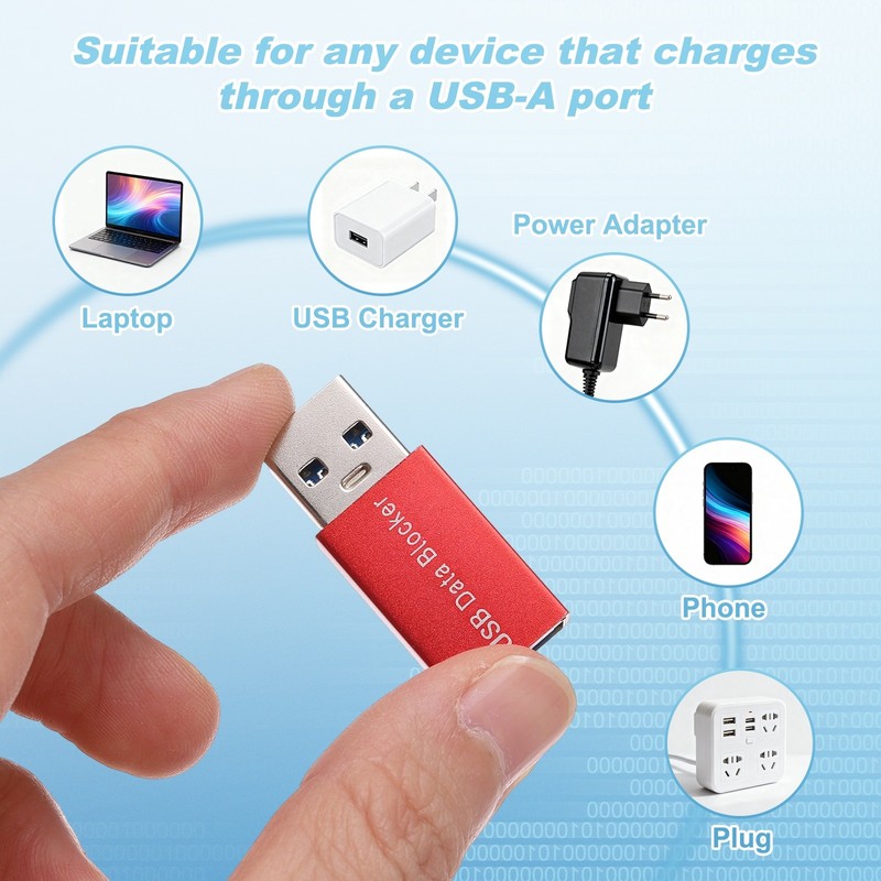 2 Pcs USB Data Blocker, USB A to A Data Protector, Red gallery