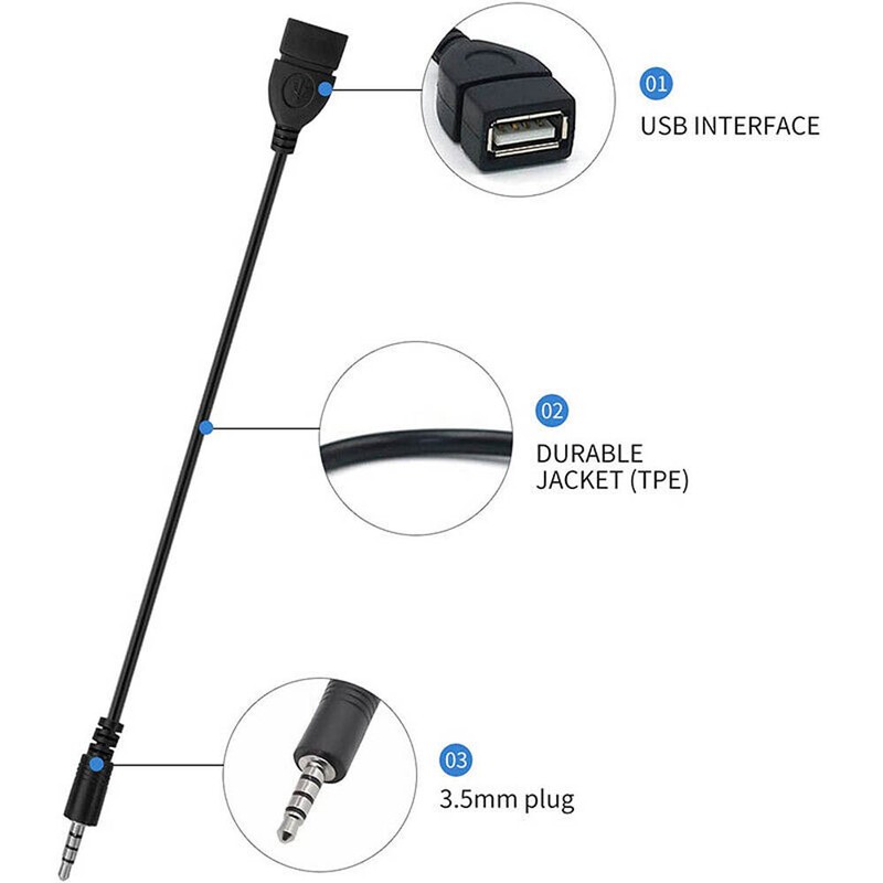 4Pack 3.5mm Male Audio AUX Jack to USB 2.0 Type A Female OTG Converter Adapter gallery