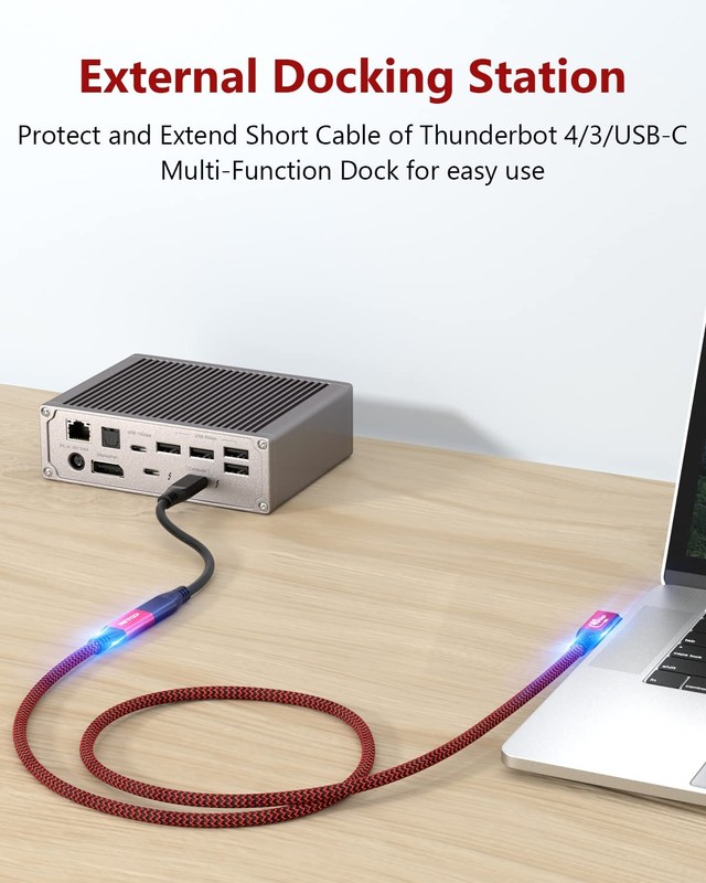 USB4 Extension Cable 40Gbps [2.6FT, Angled], USB 4.0 to Female Cord 90 Degree... gallery