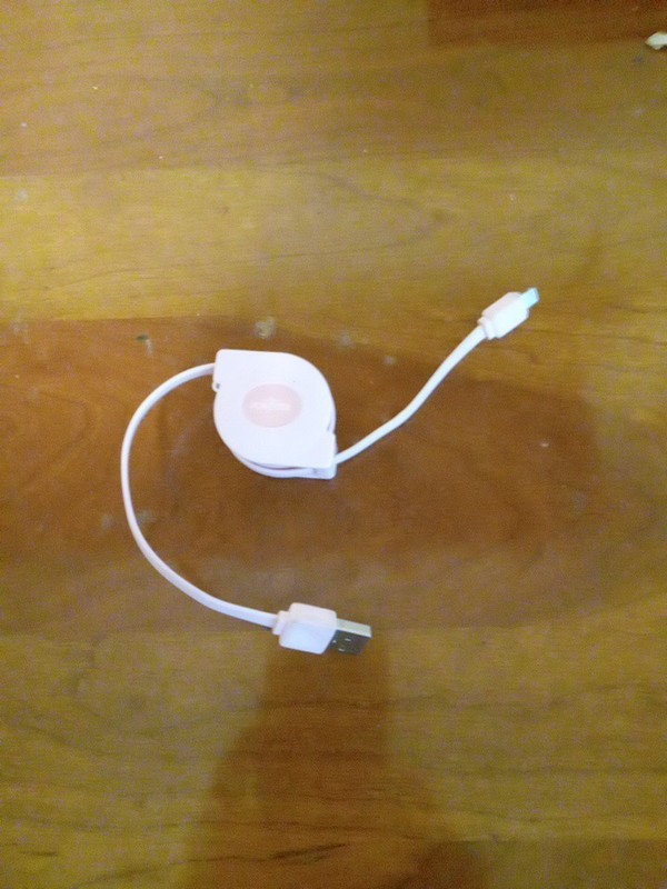 Pink USB Cable Retractable Charger Power Cord Sync Wire for Cell Phones