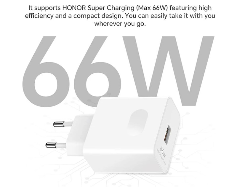 Honor 66W SuperCharge EU Euro 2 Pin with Honor Cable Charger Lead gallery