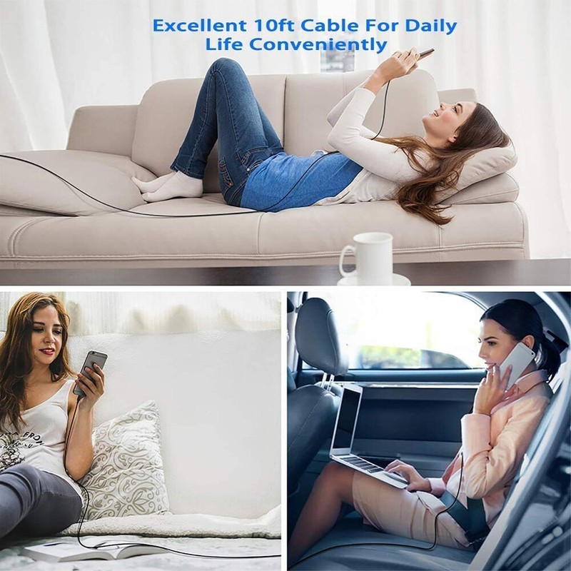 10FT PD Fast Charger USB C Charging Cable For iPhone 14 13 12 Pro Max 2 PACKS gallery
