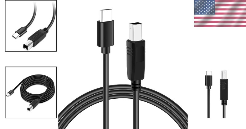 Flexible USB C to USB B Printer Cable 6ft Data Transfer for MacBook Pro gallery