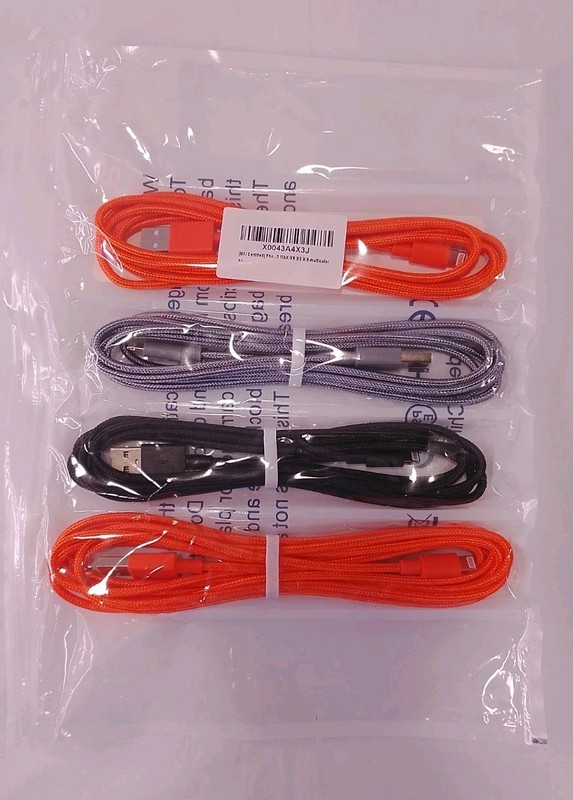 4-Pack Braided USB Cables Compatible With iPhone 14 13 12 11 XR X