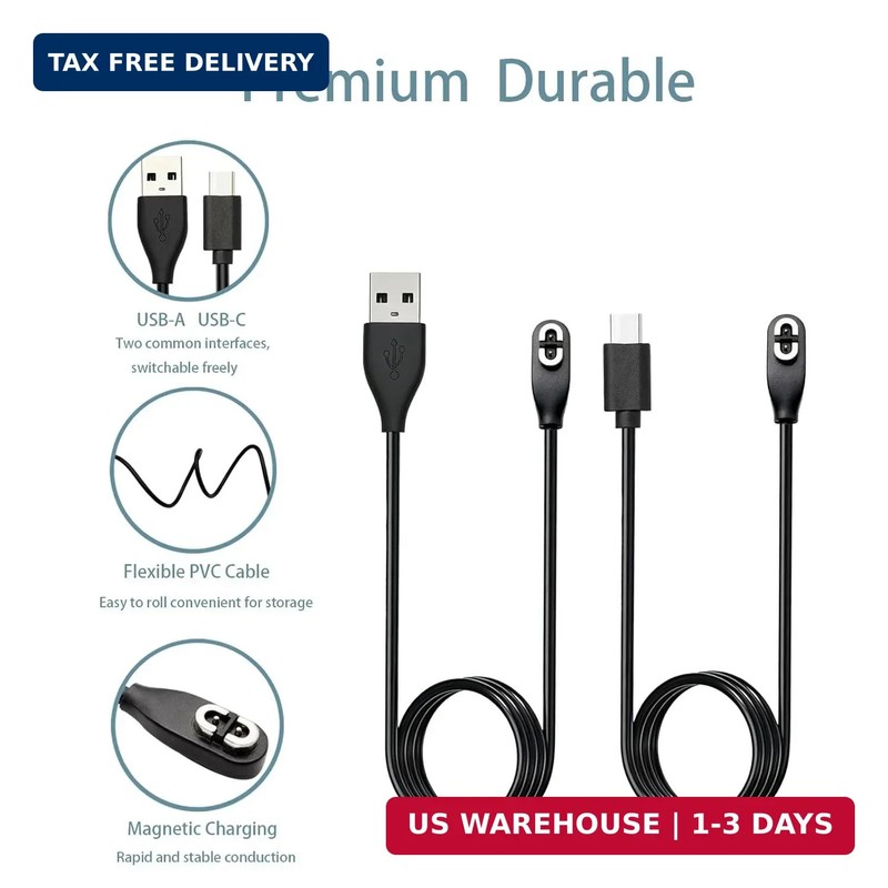 2-Pack Charging Cables Compatible with Shokz Bone Conduction Headphones, Magneti gallery