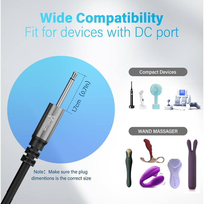 2.5Mm DC Charging Cable 2 FT-2 Pack，Usb a to DC 17Mm X 2.5Mm Fast Charging Cord gallery