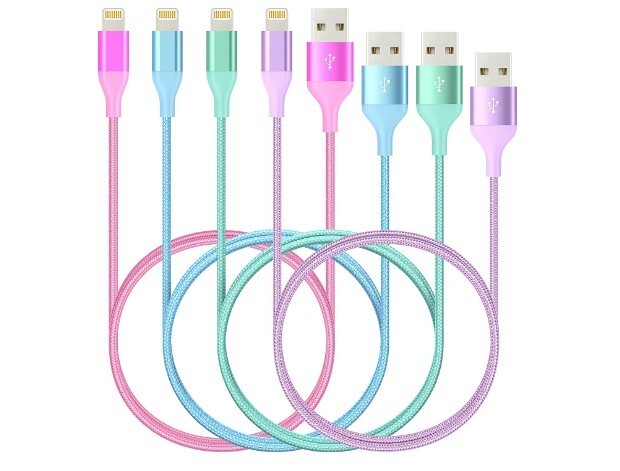 4-Pack iPhone Charger Multicolor 10 Ft, 6Ft, 6Ft, 3Ft, Apple Charger USB To ipho
