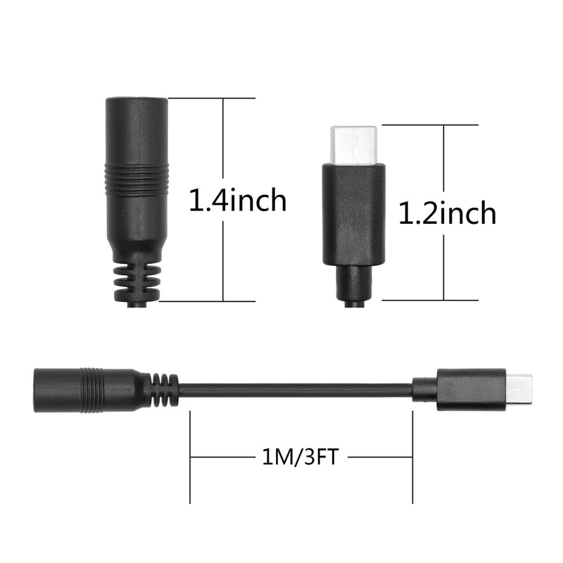 DC 5.5mm x 2.1mm to USB Power Cord 1M/3FT, DC 5521 Female to USB Plug 5V 3A P... gallery