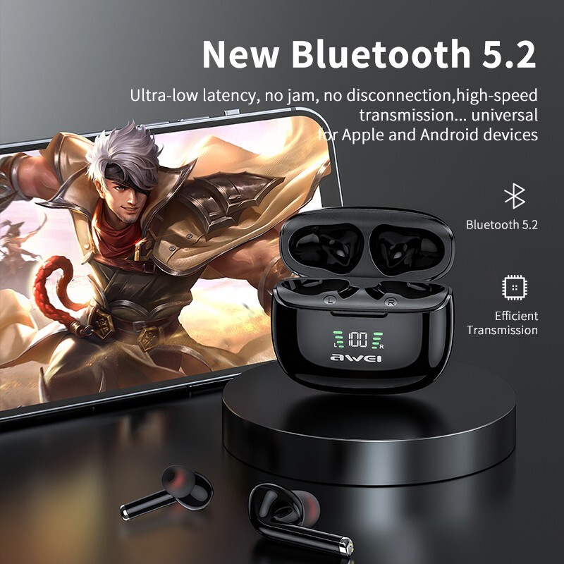 Awei TA8 ANC Bluetooth Earphones Wireless Headphones LED Display TWS Headset gallery