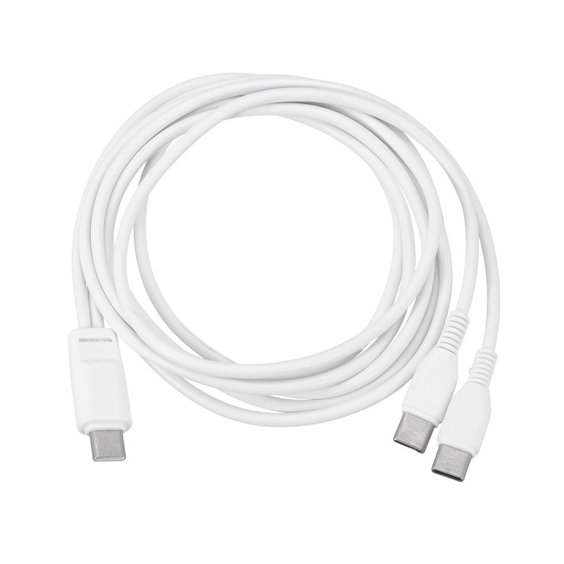 Multi USB Type C Male to 2 USB Type C 2 in 1 Splitter 40'' White