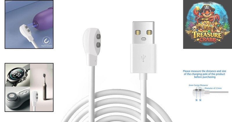 Durable 2.7ft Magnetic USB Charger - Ideal for Massagers, Toys & Facial Cleanser gallery