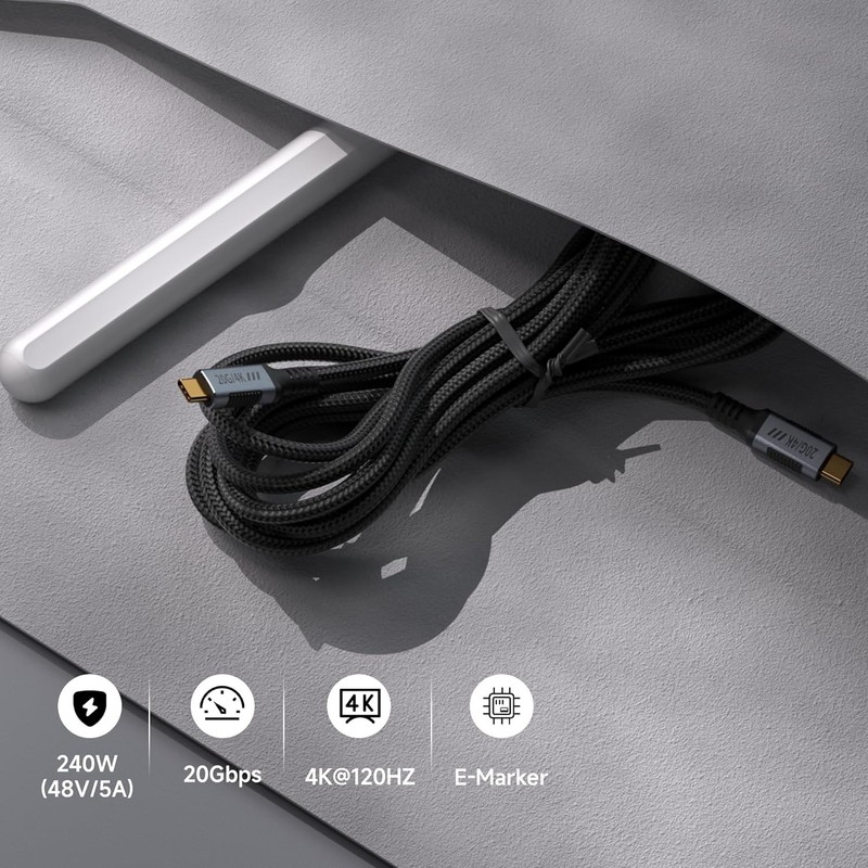 USB C 10FT Cable 2-Pack - 240W Charging & 4K Video Output for All Devices gallery