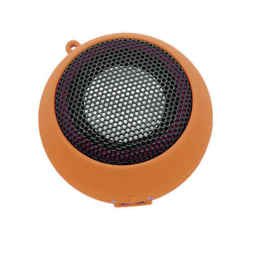 Wired Speaker Portable Audio Multimedia Rechargeable Orange for Cell Phones