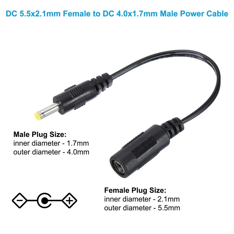 PATIKIL 0.6Ft DC 5.5x2.1mm Female to DC 4.0x1.7mm Male Power Cable, 4 Pcs Wir... gallery