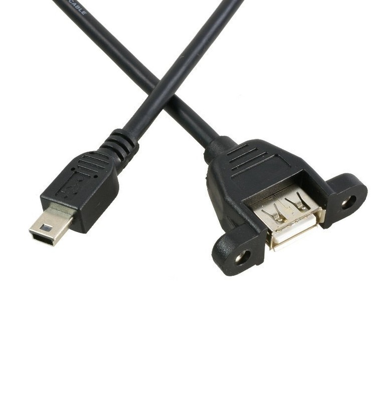 USB Female To Mini 5 Pin Male / Micro USB Adapter Cable Right Angle 0.3m 0.5m 1m gallery