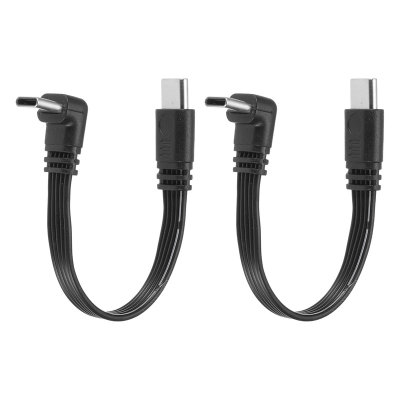 2 Pcs Flat USB-C Extension Cable 3.9 Inch 90 Degree USB C to USB C Adapter